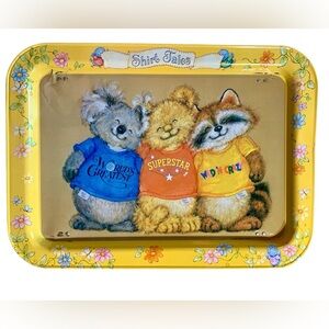 🐨Vintage-1981 Hallmark Shirt Tales Metal T.V. Tray
